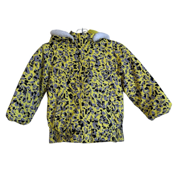 Iceberg Toddler Girls Animal Print Yellow & Black Jacket Coat 3T - Picture 1 of 8